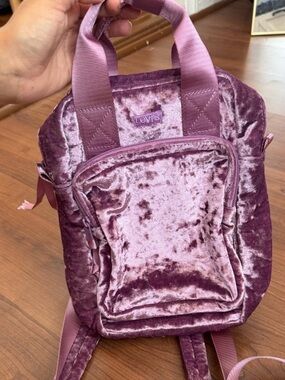 Levi's L-Pack Mini Velvet Backpack in Lilac Purple